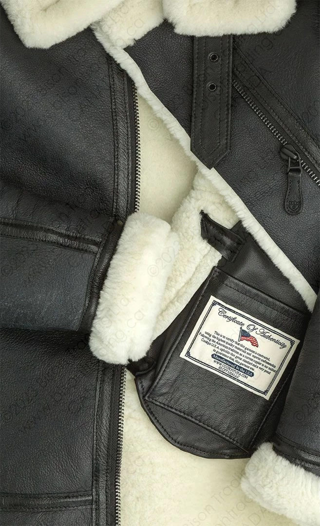 Cockpit USA Women's Black & White Sheepskin Coat W72N700 7 Cockpit USA Women's Black & White Sheepskin Coat W72N700 - Image 5