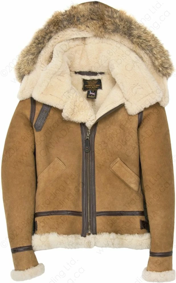 Cockpit USA Women's Hooded B-3 Bomber Jacket W72N300 7 Cockpit USA Women's Hooded B-3 Bomber Jacket W72N300 - Image 5