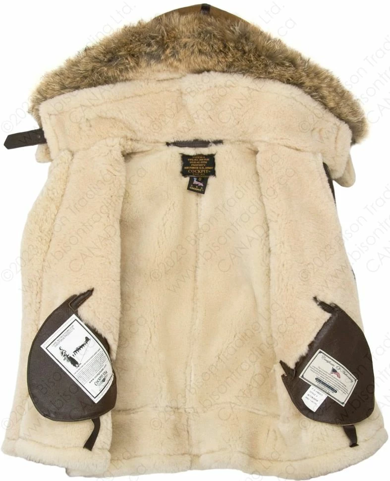 Cockpit USA Women's Hooded B-3 Bomber Jacket W72N300 9 Cockpit USA Women's Hooded B-3 Bomber Jacket W72N300 - Image 7