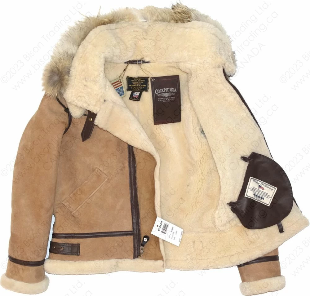 Cockpit USA Women's Hooded B-3 Bomber Jacket W72N300 16 Cockpit USA Women's Hooded B-3 Bomber Jacket W72N300 - Image 14