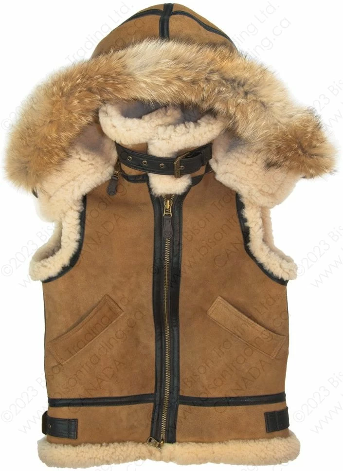 Cockpit USA Women's Hooded B-3 Suede Vest W72N400 3 Cockpit USA Women's Hooded B-3 Suede Vest W72N400