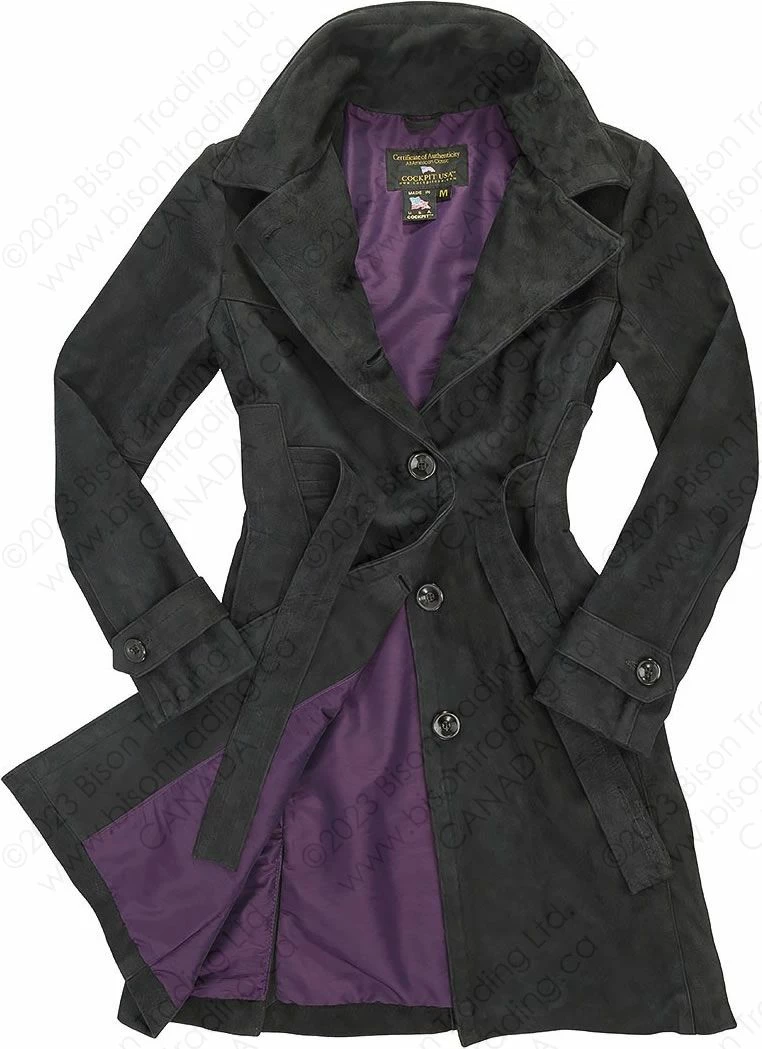 Cockpit USA Women's Amelia Trench In Black W21C002B 5 Cockpit USA Women's Amelia Trench In Black W21C002B - Image 3