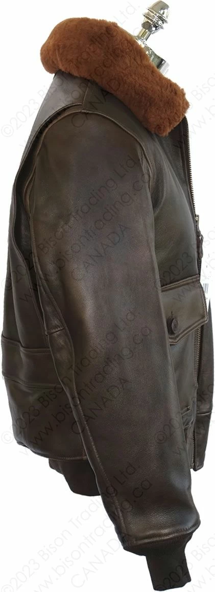 Cockpit USA U.S. Navy Lambskin G-1 Flight Jacket Z201035M 6 Cockpit USA U.S. Navy Lambskin G-1 Flight Jacket Z201035M - Image 4