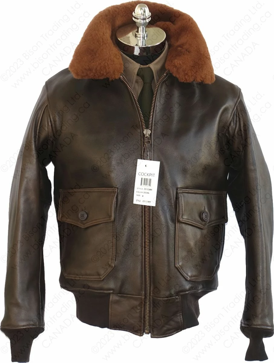 Cockpit USA U.S. Navy Lambskin G-1 Flight Jacket Z201035M 7 Cockpit USA U.S. Navy Lambskin G-1 Flight Jacket Z201035M - Image 5