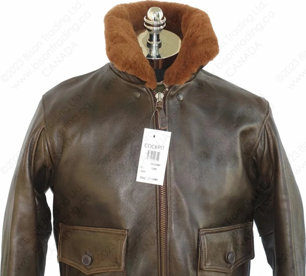 Cockpit USA U.S. Navy Lambskin G-1 Flight Jacket Z201035M 9 Cockpit USA U.S. Navy Lambskin G-1 Flight Jacket Z201035M - Image 7