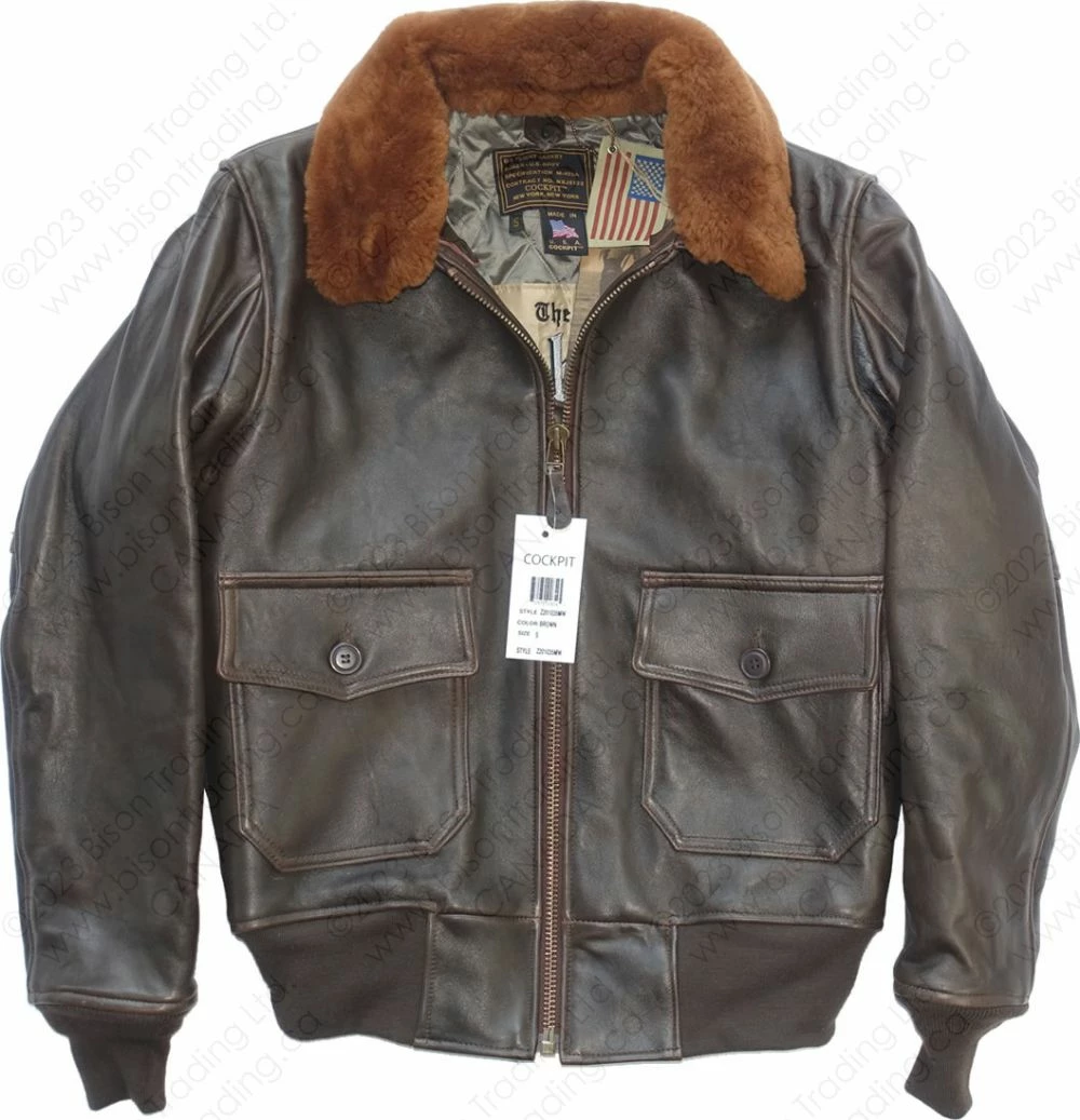 Cockpit USA U.S. Navy Lambskin G-1 Flight Jacket Z201035M 13 Cockpit USA U.S. Navy Lambskin G-1 Flight Jacket Z201035M - Image 11