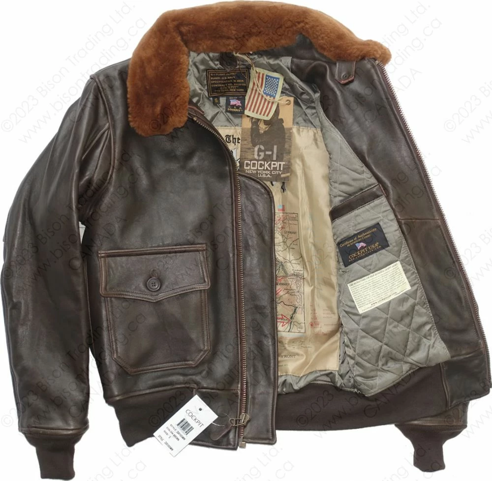 Cockpit USA U.S. Navy Lambskin G-1 Flight Jacket Z201035M 14 Cockpit USA U.S. Navy Lambskin G-1 Flight Jacket Z201035M - Image 12