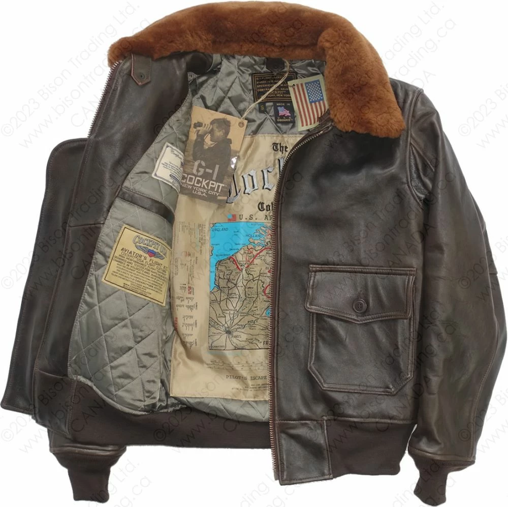 Cockpit USA U.S. Navy Lambskin G-1 Flight Jacket Z201035M 16 Cockpit USA U.S. Navy Lambskin G-1 Flight Jacket Z201035M - Image 14