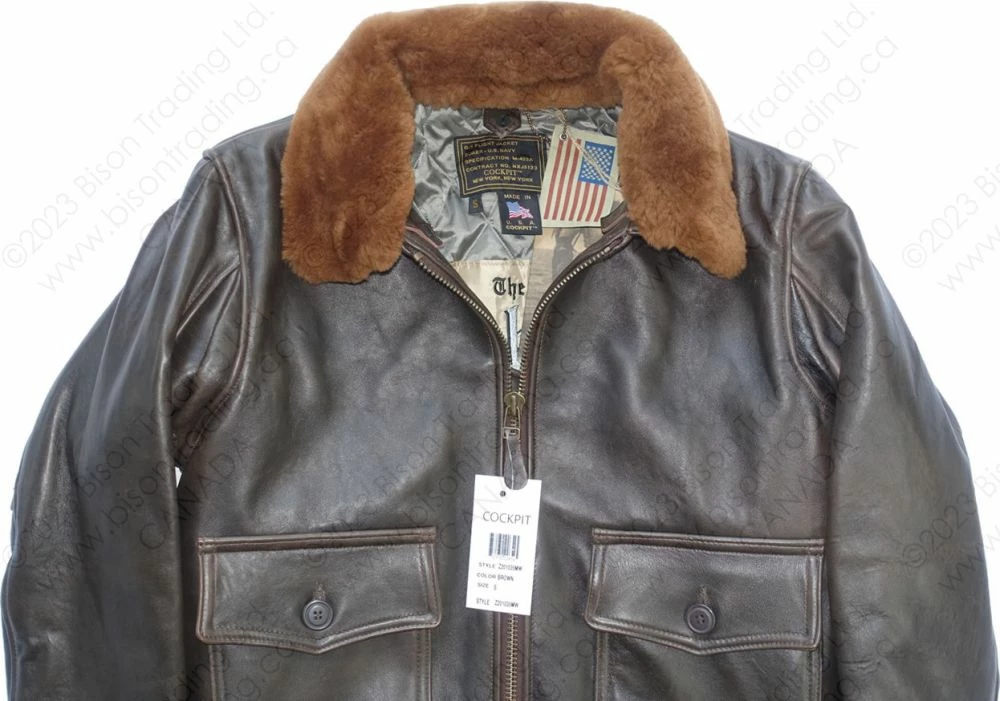 Cockpit USA U.S. Navy Lambskin G-1 Flight Jacket Z201035M 19 Cockpit USA U.S. Navy Lambskin G-1 Flight Jacket Z201035M - Image 17