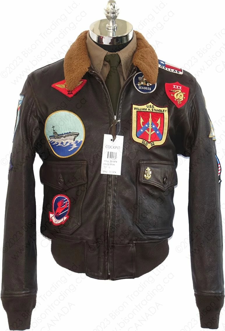 Cockpit USA "Movie Hero" ™ Top Gun Navy G-1 Jacket Z201036T 3 Cockpit USA "Movie Hero" ™ Top Gun Navy G-1 Jacket Z201036T