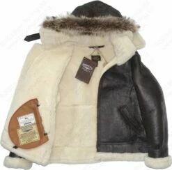 Cockpit USA B-3 Hooded Sheepskin Bomber Jacket Z203615 28 Cockpit USA B-3 Hooded Sheepskin Bomber Jacket Z203615 -Bison Trading Shop cockpit z203615 50 17