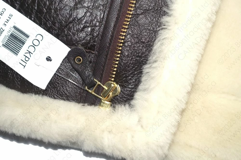 Cockpit USA B-3 Hooded Sheepskin Bomber Jacket Z203615 17 Cockpit USA B-3 Hooded Sheepskin Bomber Jacket Z203615 - Image 15