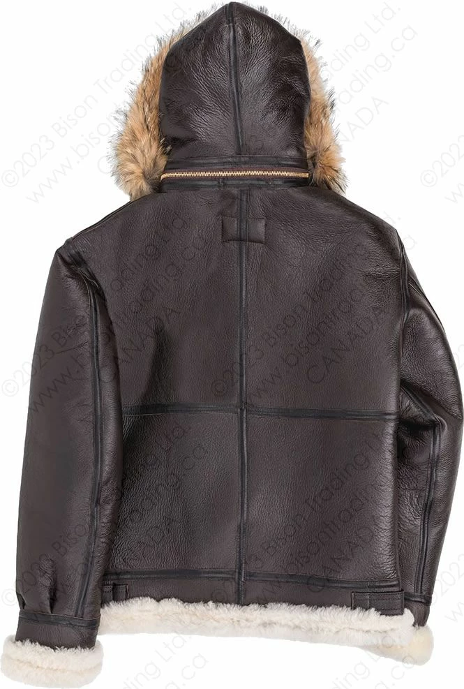 Cockpit USA B-3 Hooded Sheepskin Bomber Jacket Z203615 20 Cockpit USA B-3 Hooded Sheepskin Bomber Jacket Z203615 - Image 18