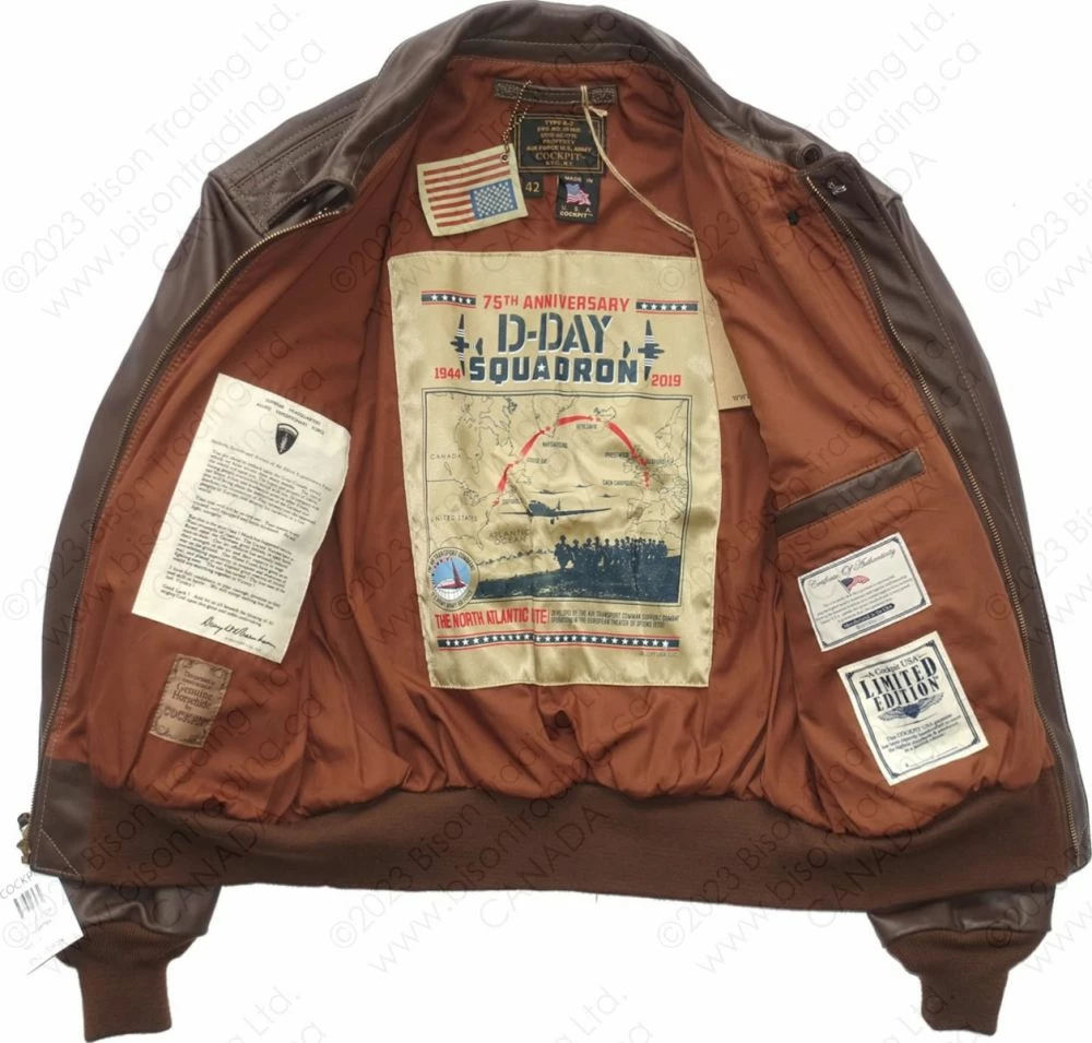 Cockpit USA 75th Anniversary Limited Edition D-Day A-2 Jacket Z21B102 13 Cockpit USA 75th Anniversary Limited Edition D-Day A-2 Jacket Z21B102 - Image 11