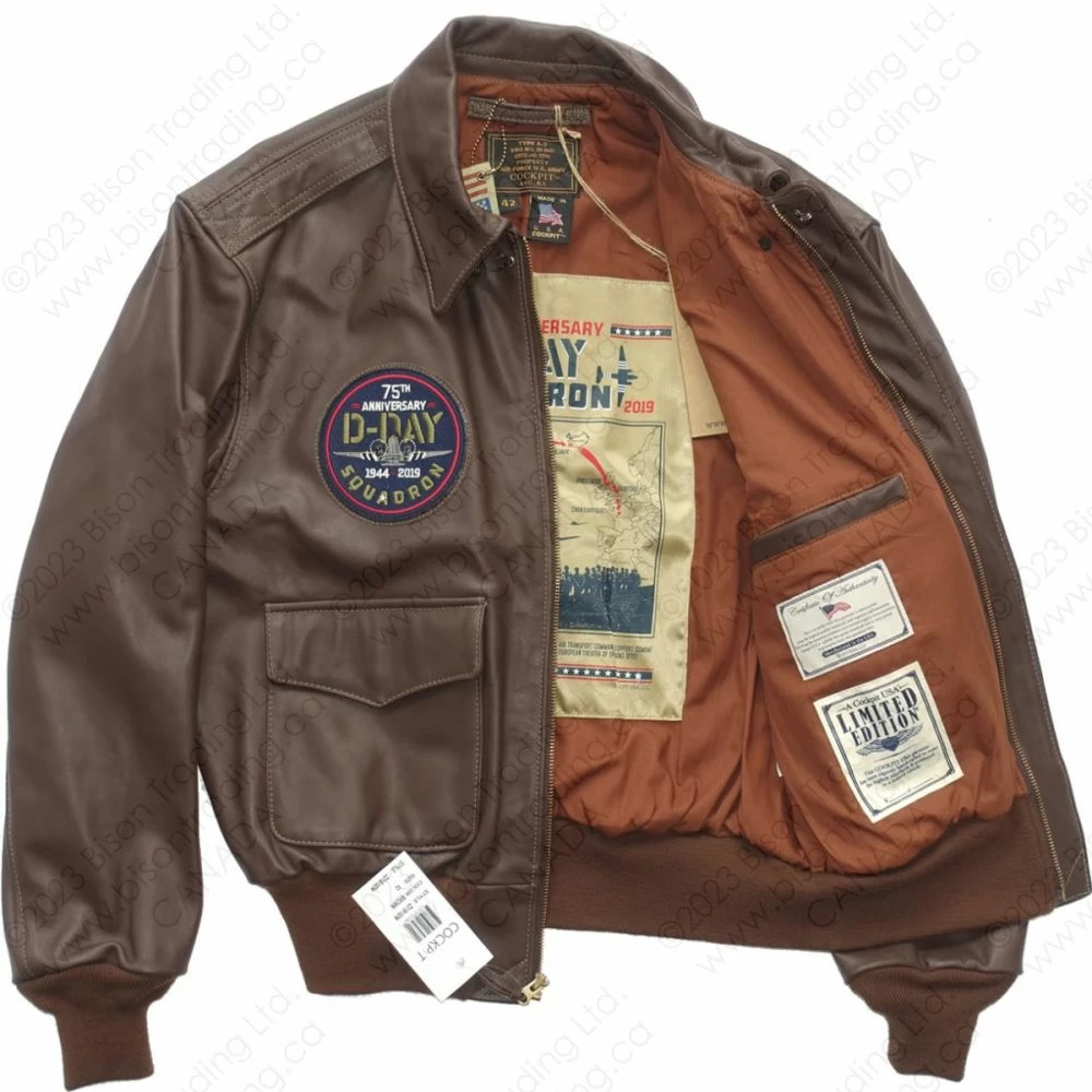 Cockpit USA 75th Anniversary Limited Edition D-Day A-2 Jacket Z21B102 14 Cockpit USA 75th Anniversary Limited Edition D-Day A-2 Jacket Z21B102 - Image 12