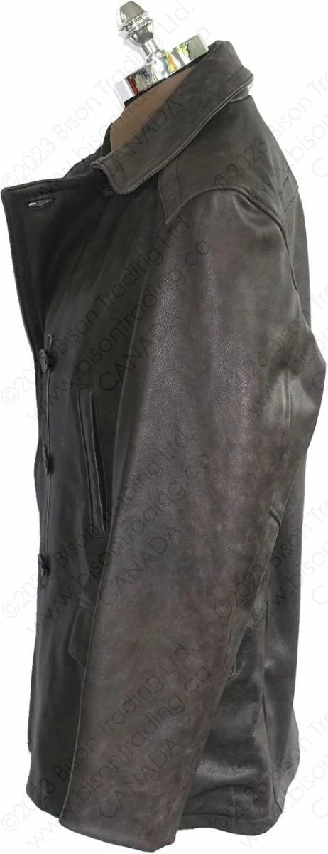 Cockpit USA Vintage Leather Naval Officer's Coat Z21P019 4 Cockpit USA Vintage Leather Naval Officer's Coat Z21P019 - Image 2