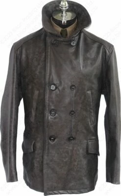 Cockpit USA Vintage Leather Naval Officer's Coat Z21P019 27 Cockpit USA Vintage Leather Naval Officer's Coat Z21P019 -Bison Trading Shop cockpit z21p019 2xl 16