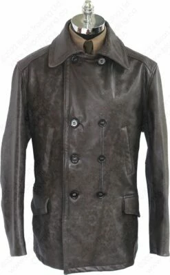 Cockpit USA Vintage Leather Naval Officer's Coat Z21P019 28 Cockpit USA Vintage Leather Naval Officer's Coat Z21P019 -Bison Trading Shop cockpit z21p019 2xl 17
