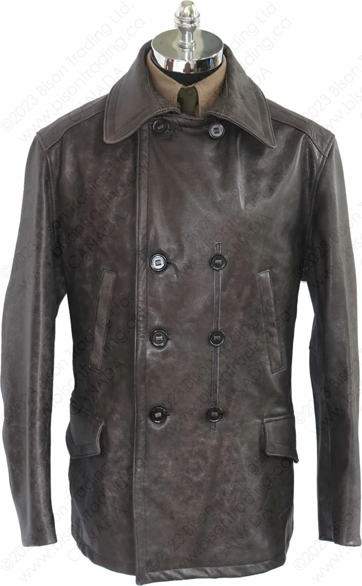 Cockpit USA Vintage Leather Naval Officer's Coat Z21P019 9 Cockpit USA Vintage Leather Naval Officer's Coat Z21P019 - Image 7