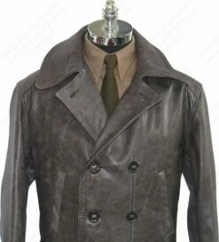 Cockpit USA Vintage Leather Naval Officer's Coat Z21P019 30 Cockpit USA Vintage Leather Naval Officer's Coat Z21P019 -Bison Trading Shop cockpit z21p019 2xl 19