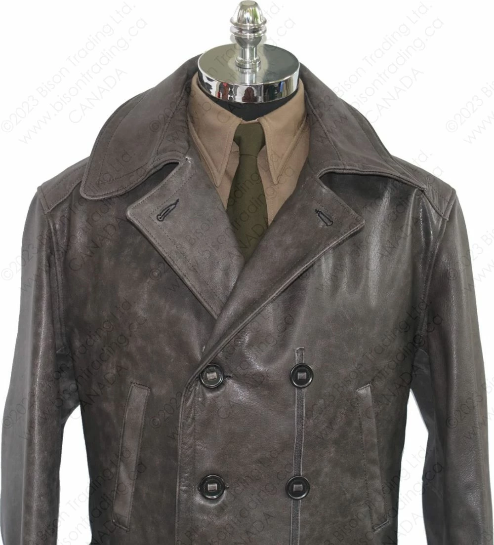 Cockpit USA Vintage Leather Naval Officer's Coat Z21P019 11 Cockpit USA Vintage Leather Naval Officer's Coat Z21P019 - Image 9