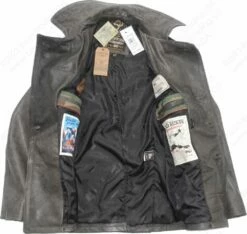 Cockpit USA Vintage Leather Naval Officer's Coat Z21P019 33 Cockpit USA Vintage Leather Naval Officer's Coat Z21P019 -Bison Trading Shop cockpit z21p019 dist xs 23