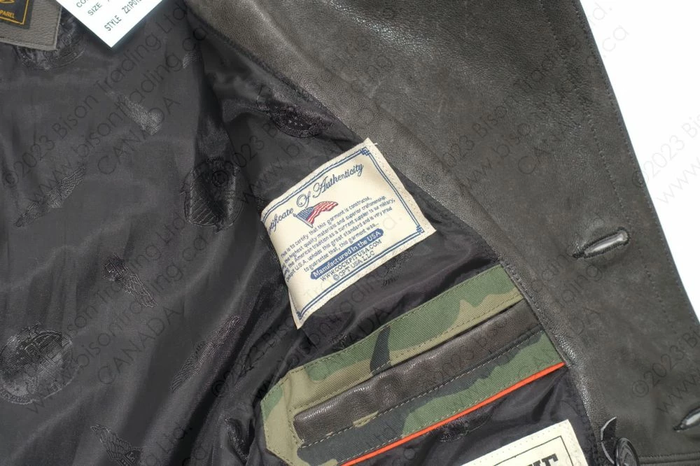 Cockpit USA Vintage Leather Naval Officer's Coat Z21P019 19 Cockpit USA Vintage Leather Naval Officer's Coat Z21P019 - Image 17