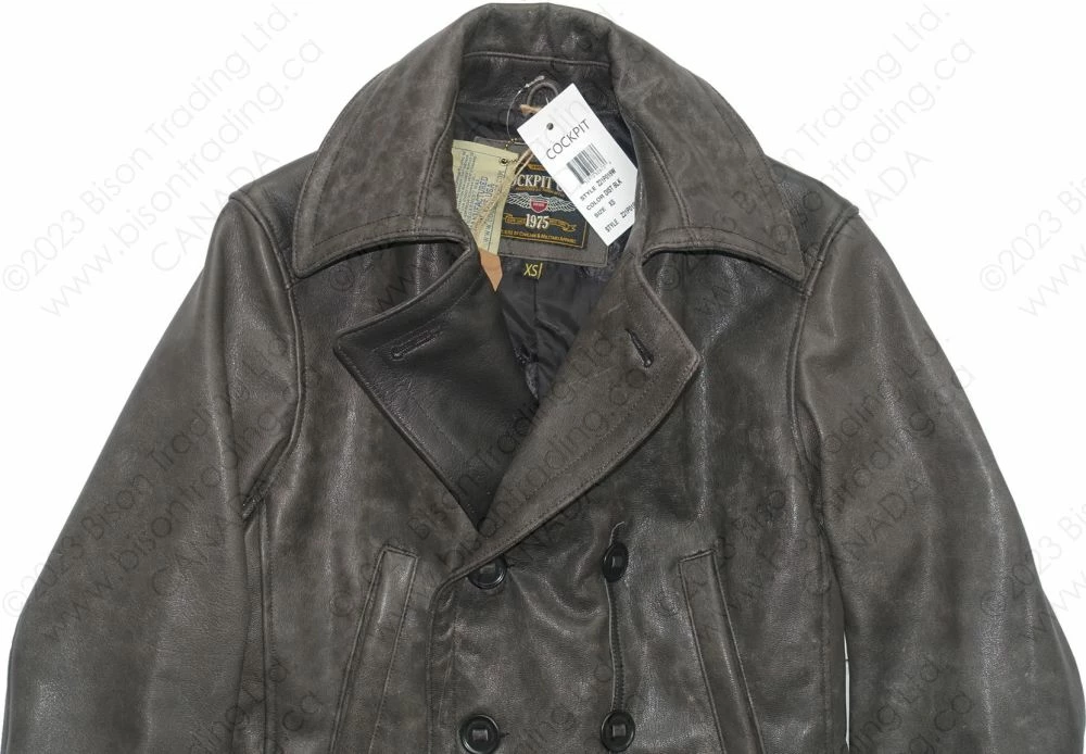 Cockpit USA Vintage Leather Naval Officer's Coat Z21P019 17 Cockpit USA Vintage Leather Naval Officer's Coat Z21P019 - Image 15