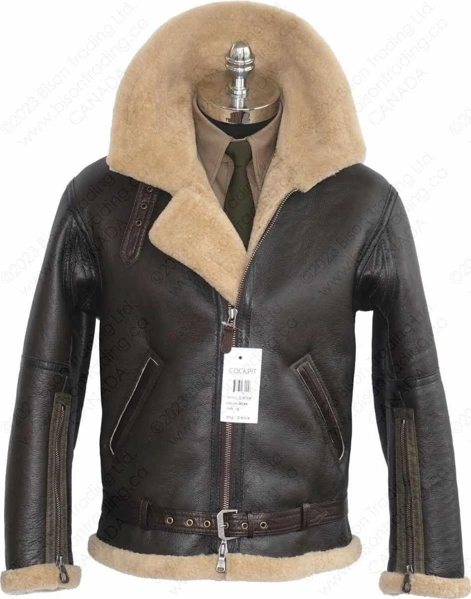 Cockpit USA RAF Fighter Weight Sheepskin Bomber Jacket Z21W010 - 2023 New Edition 7 Cockpit USA RAF Fighter Weight Sheepskin Bomber Jacket Z21W010 - 2023 New Edition - Image 5