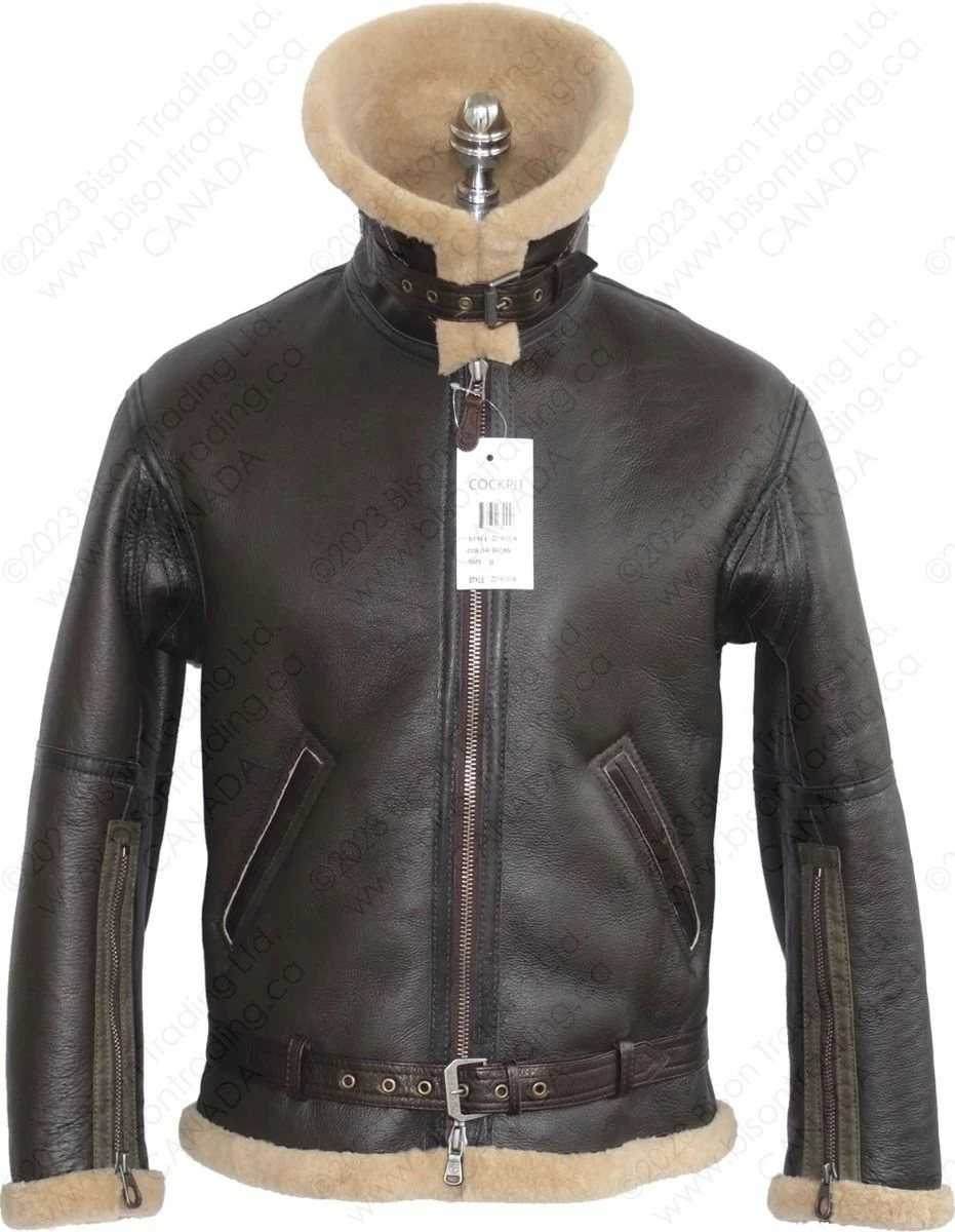 Cockpit USA RAF Fighter Weight Sheepskin Bomber Jacket Z21W010 - 2023 New Edition 8 Cockpit USA RAF Fighter Weight Sheepskin Bomber Jacket Z21W010 - 2023 New Edition - Image 6