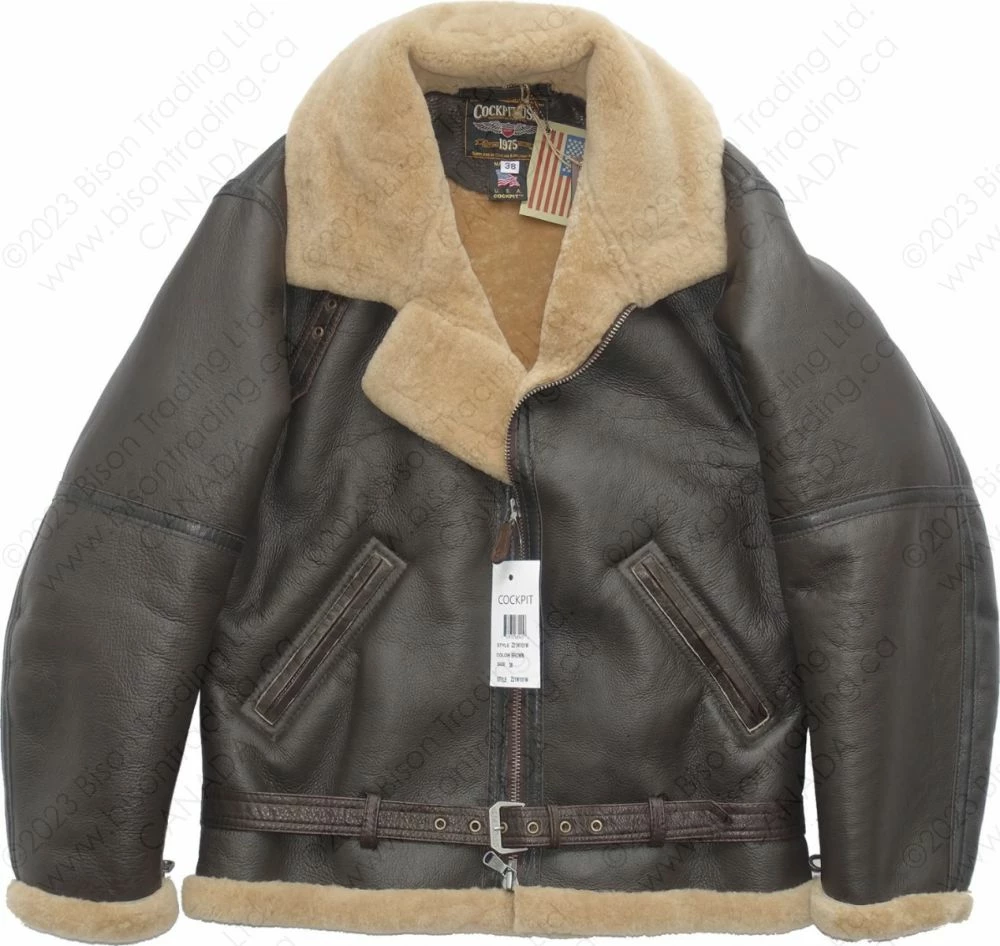 Cockpit USA RAF Fighter Weight Sheepskin Bomber Jacket Z21W010 - 2023 New Edition 13 Cockpit USA RAF Fighter Weight Sheepskin Bomber Jacket Z21W010 - 2023 New Edition - Image 11