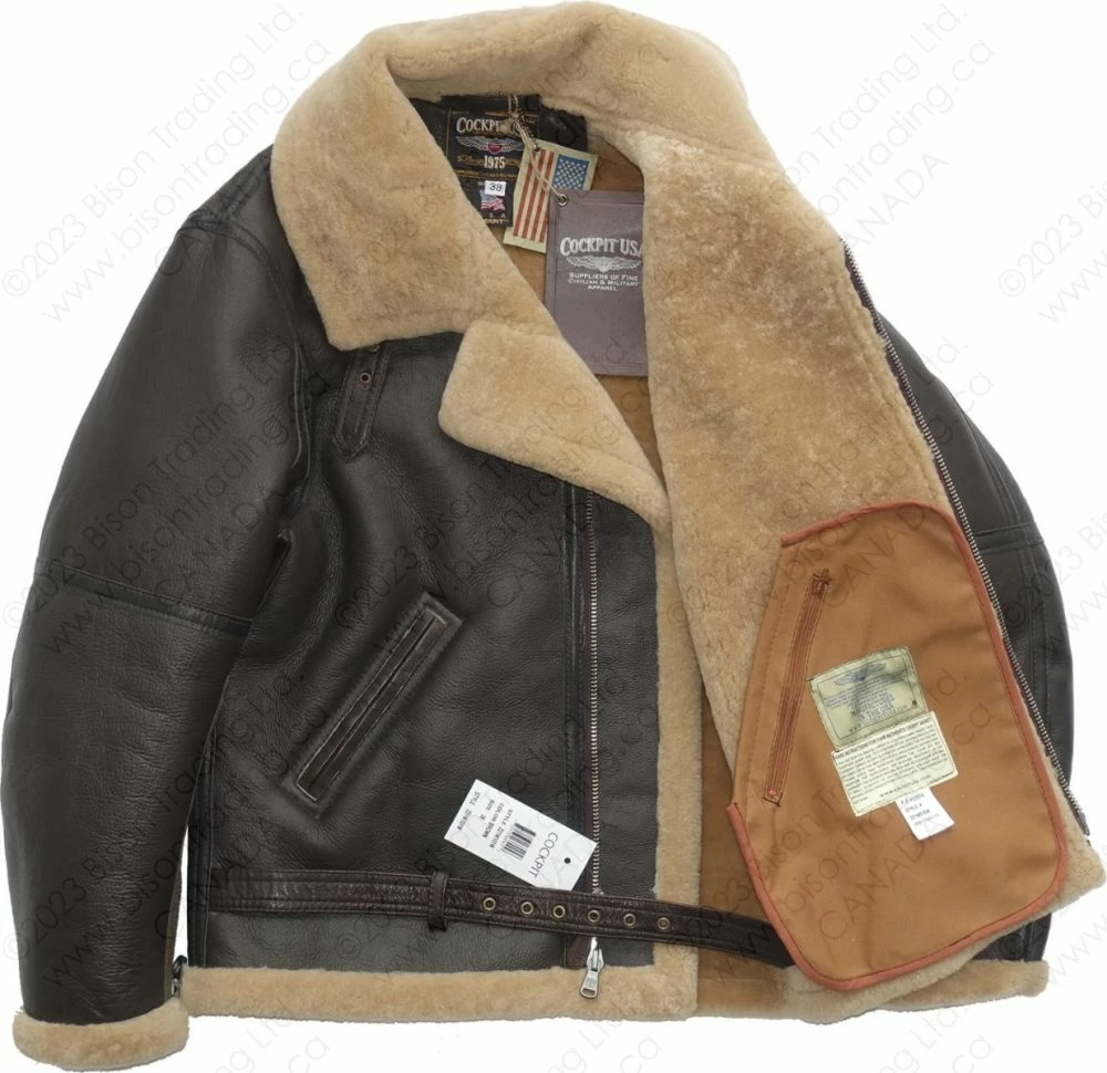 Cockpit USA RAF Fighter Weight Sheepskin Bomber Jacket Z21W010 - 2023 New Edition 14 Cockpit USA RAF Fighter Weight Sheepskin Bomber Jacket Z21W010 - 2023 New Edition - Image 12