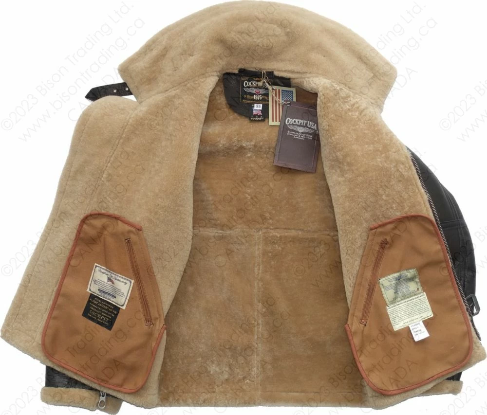 Cockpit USA RAF Fighter Weight Sheepskin Bomber Jacket Z21W010 - 2023 New Edition 15 Cockpit USA RAF Fighter Weight Sheepskin Bomber Jacket Z21W010 - 2023 New Edition - Image 13