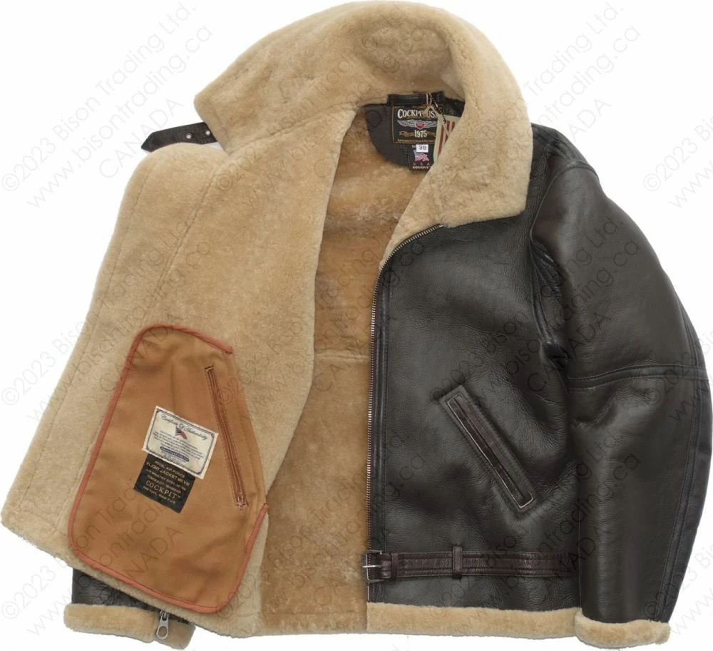 Cockpit USA RAF Fighter Weight Sheepskin Bomber Jacket Z21W010 - 2023 New Edition 16 Cockpit USA RAF Fighter Weight Sheepskin Bomber Jacket Z21W010 - 2023 New Edition - Image 14