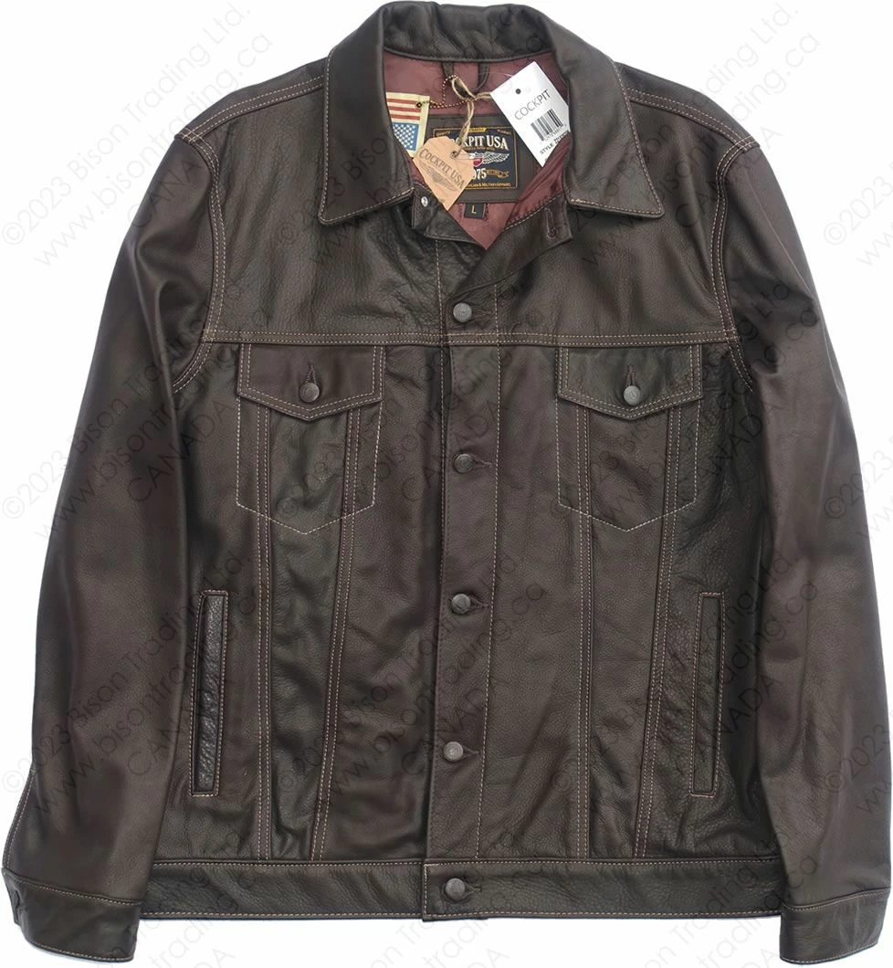 Cockpit USA Calfskin Leather Jean Jacket Z21X003 15 Cockpit USA Calfskin Leather Jean Jacket Z21X003 - Image 13