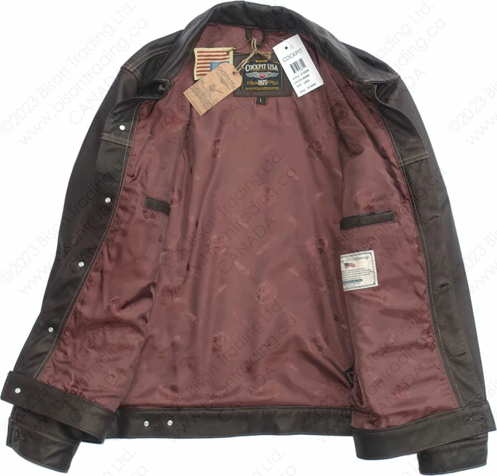 Cockpit USA Calfskin Leather Jean Jacket Z21X003 16 Cockpit USA Calfskin Leather Jean Jacket Z21X003 - Image 14