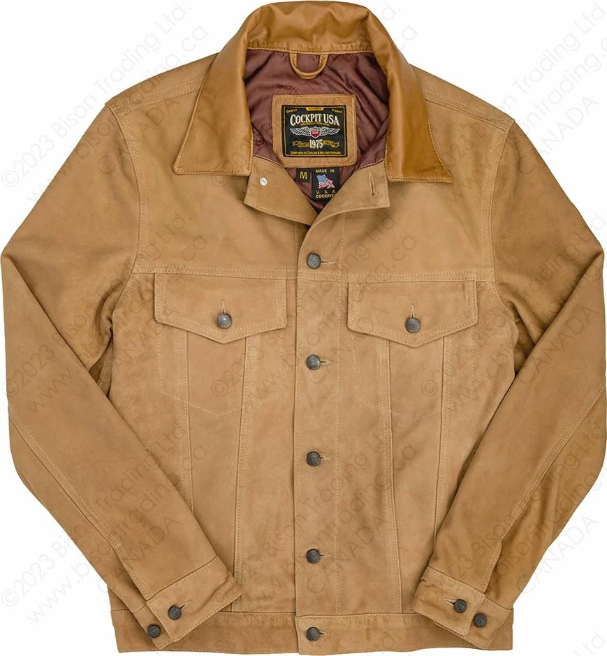 Cockpit USA Suede Trucker Jacket Z21Z002 3 Cockpit USA Suede Trucker Jacket Z21Z002