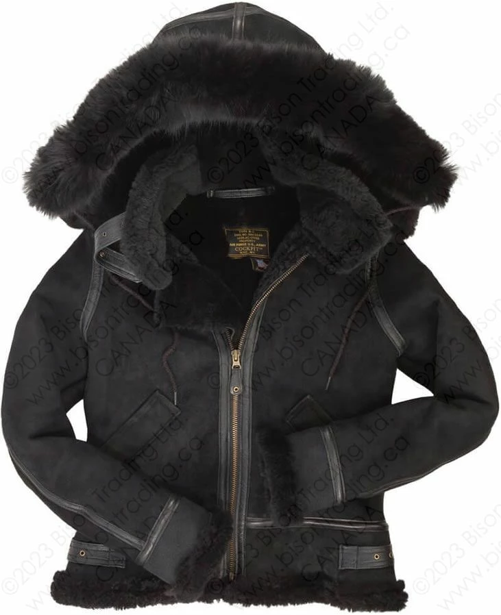 Cockpit USA Women's Hooded B-3 Bomber Jacket W72N300 11 Cockpit USA Women's Hooded B-3 Bomber Jacket W72N300 - Image 9