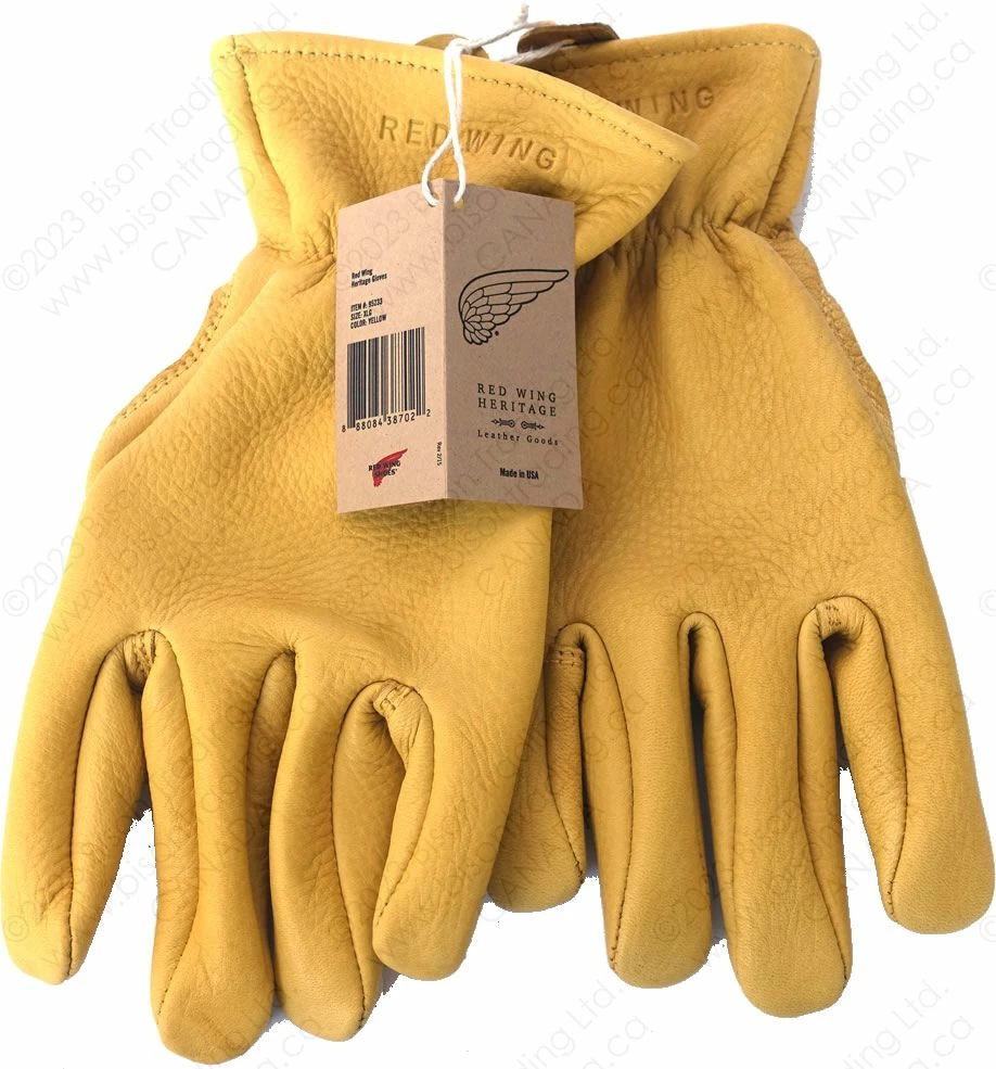 Red Wing Heritage Yellow Buckskin Leather - Unlined Glove Item No. 95233 5 Red Wing Heritage Yellow Buckskin Leather - Unlined Glove Item No. 95233 - Image 3