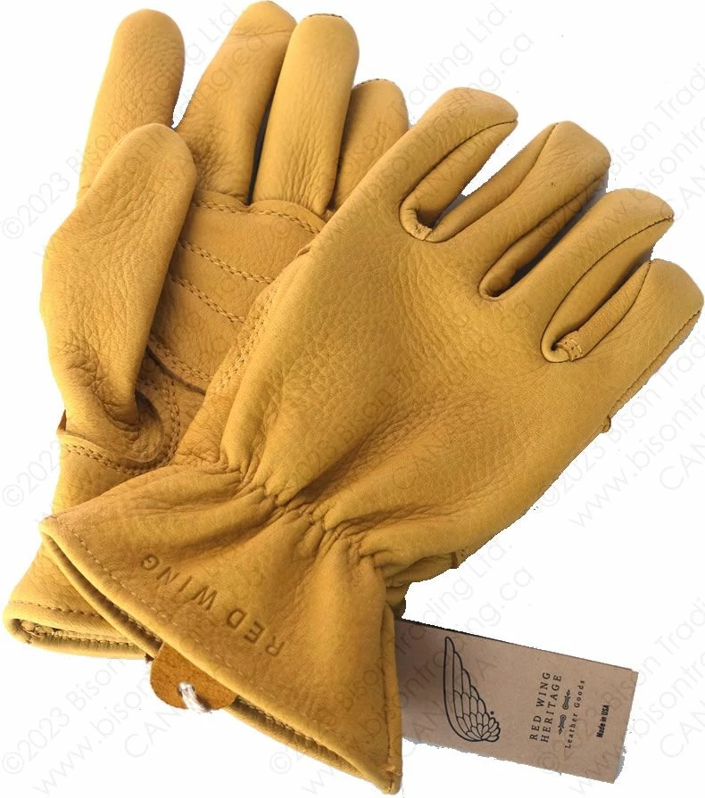 Red Wing Heritage Yellow Buckskin Leather - Unlined Glove Item No. 95233 7 Red Wing Heritage Yellow Buckskin Leather - Unlined Glove Item No. 95233 - Image 5