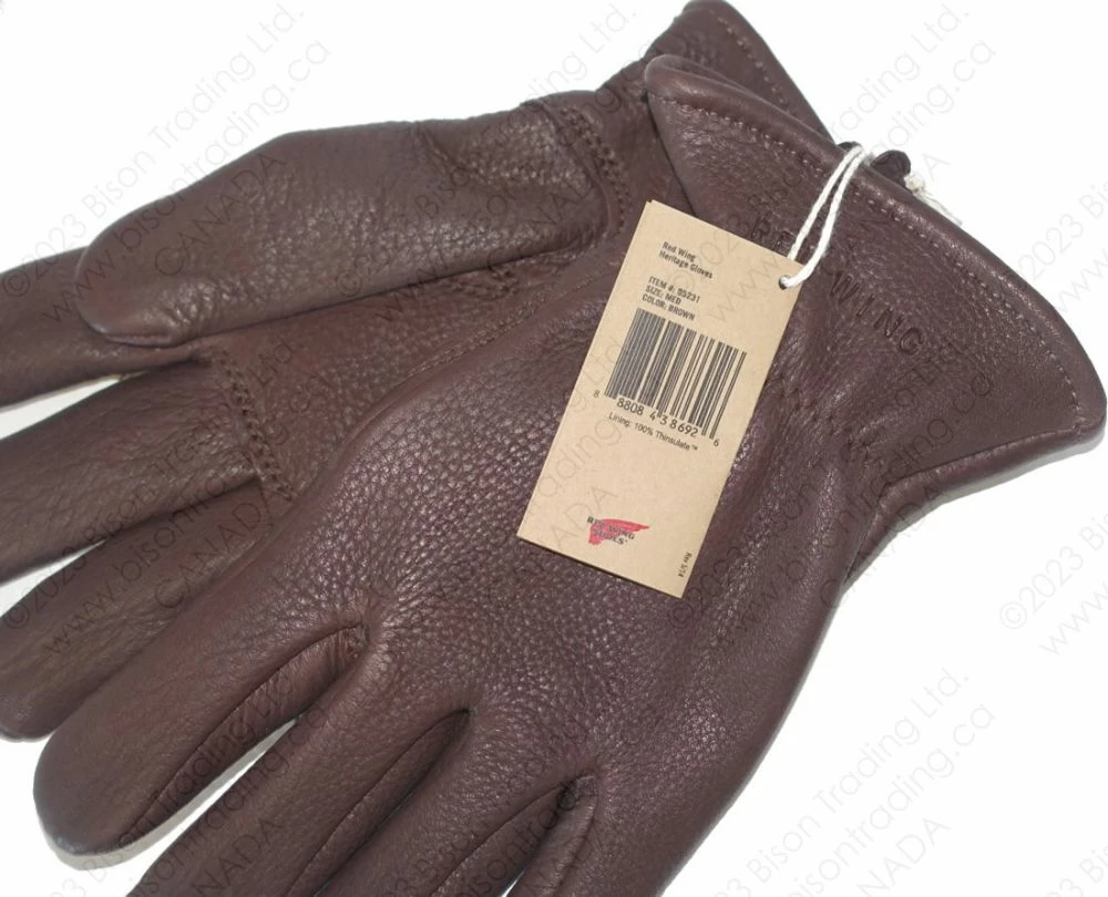 Red Wing Heritage Brown Buckskin Leather - Lined Glove Item No. 95231 6 Red Wing Heritage Brown Buckskin Leather - Lined Glove Item No. 95231 - Image 4