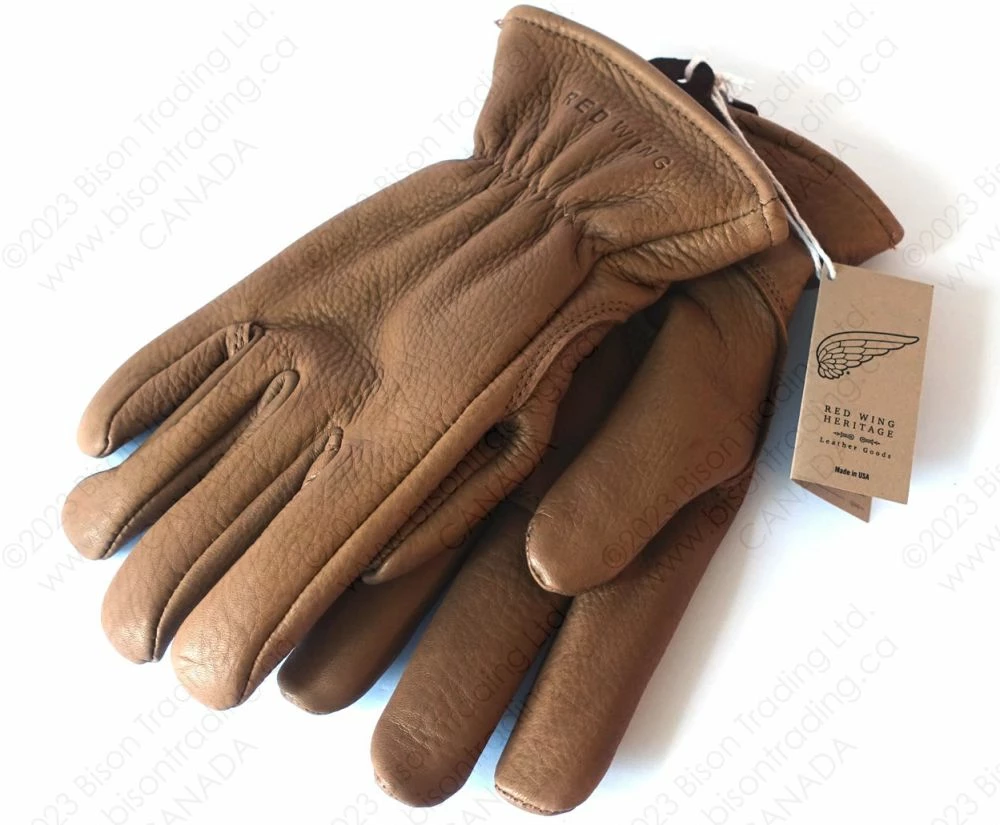 Red Wing Heritage Nutmeg Buckskin Leather - Lined Glove Item No. 95230 4 Red Wing Heritage Nutmeg Buckskin Leather - Lined Glove Item No. 95230 - Image 2