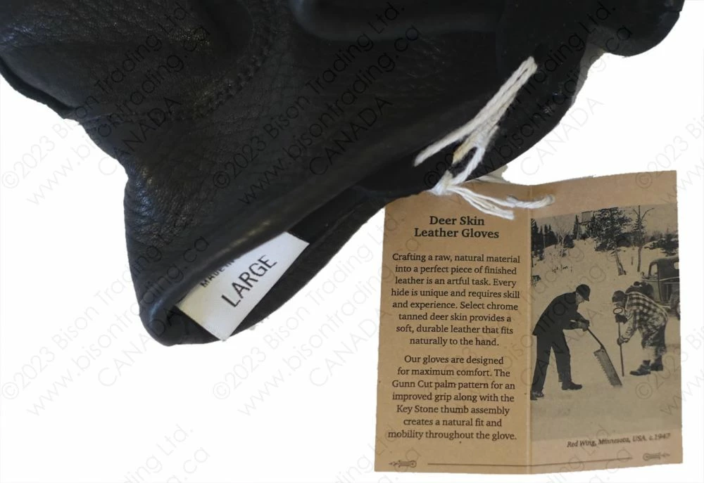 Red Wing Heritage Black Buckskin Leather - Lined Glove Item No. 95232 8 Red Wing Heritage Black Buckskin Leather - Lined Glove Item No. 95232 - Image 6