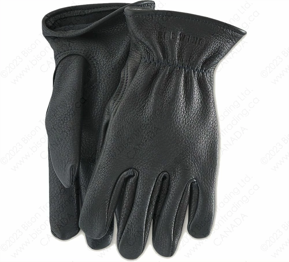 Red Wing Heritage Black Buckskin Leather - Lined Glove Item No. 95232 3 Red Wing Heritage Black Buckskin Leather - Lined Glove Item No. 95232