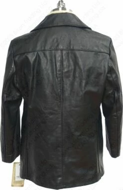 Schott NYC Leather Naval Pea Coat STYLE: 140 -Bison Trading Shop schott 140 blk 40 13