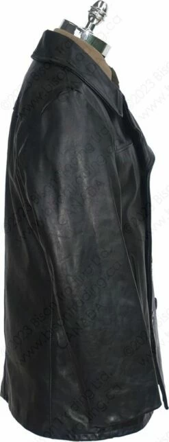 Schott NYC Leather Naval Pea Coat STYLE: 140 -Bison Trading Shop schott 140 blk 40 14