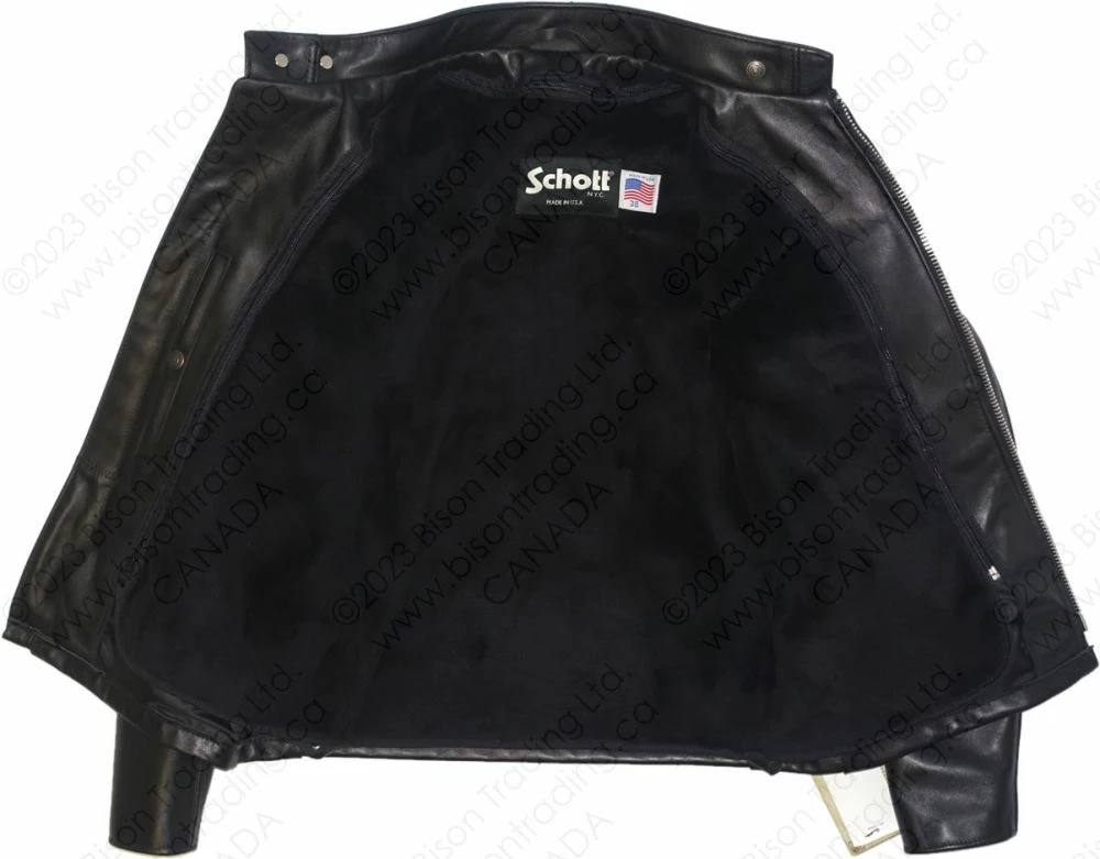 Schott NYC Classic Racer Leather Motorcycle Jacket STYLE: 141 12 Schott NYC Classic Racer Leather Motorcycle Jacket STYLE: 141 - Image 10