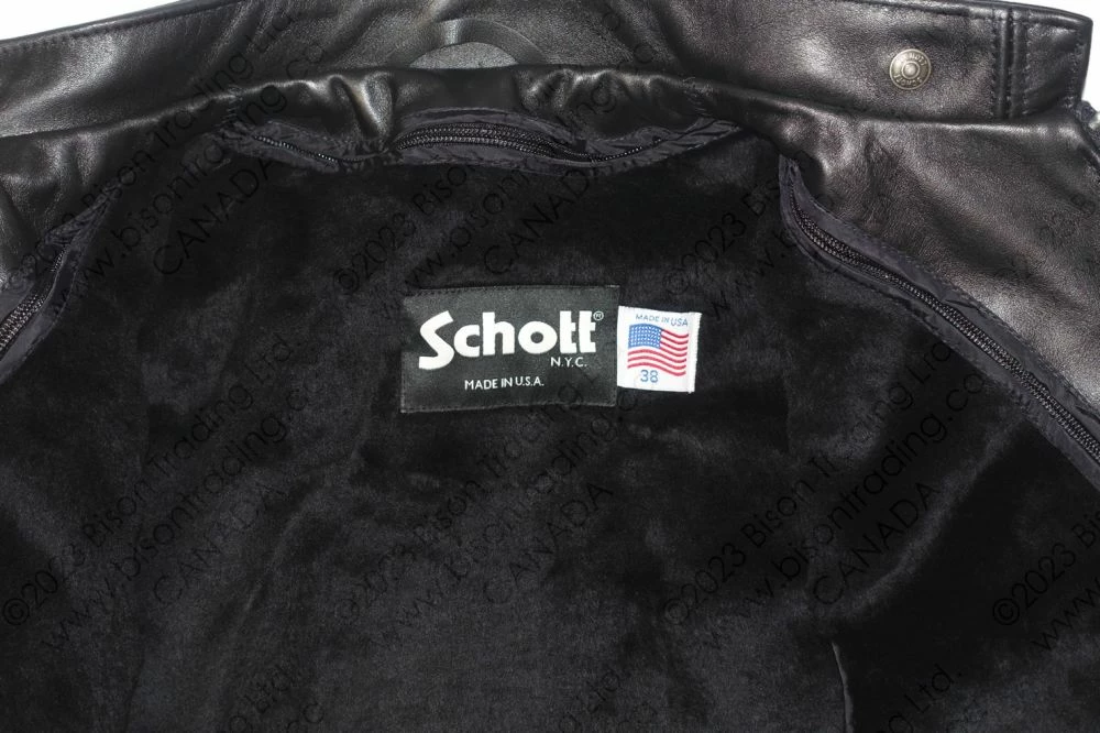 Schott NYC Classic Racer Leather Motorcycle Jacket STYLE: 141 17 Schott NYC Classic Racer Leather Motorcycle Jacket STYLE: 141 - Image 15