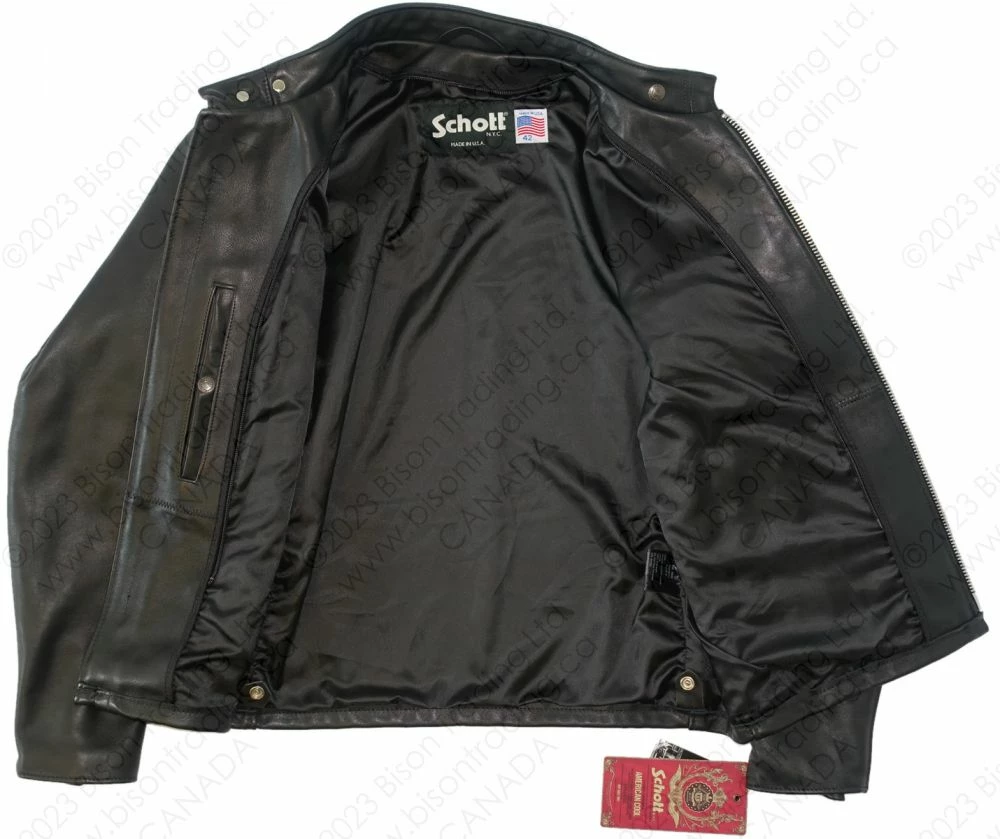 Schott NYC Classic Racer Leather Motorcycle Jacket STYLE: 141 15 Schott NYC Classic Racer Leather Motorcycle Jacket STYLE: 141 - Image 13