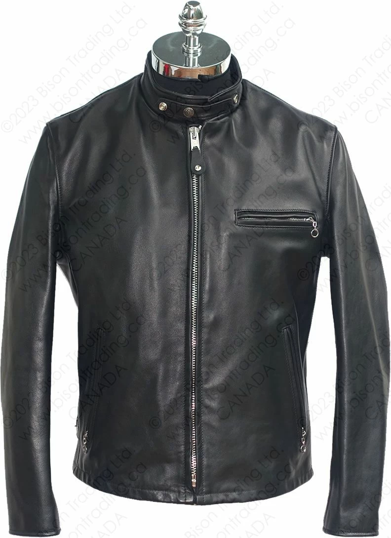 Schott NYC Classic Racer Leather Motorcycle Jacket STYLE: 141 3 Schott NYC Classic Racer Leather Motorcycle Jacket STYLE: 141